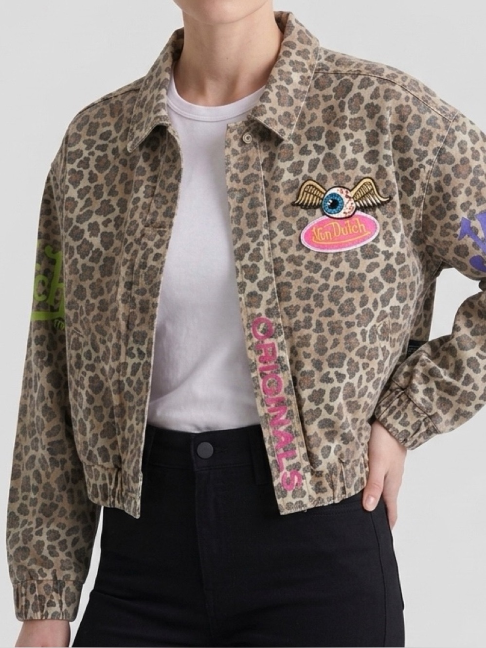 Von Dutch Leopard Bomber Jacket, Brandnew with tag
